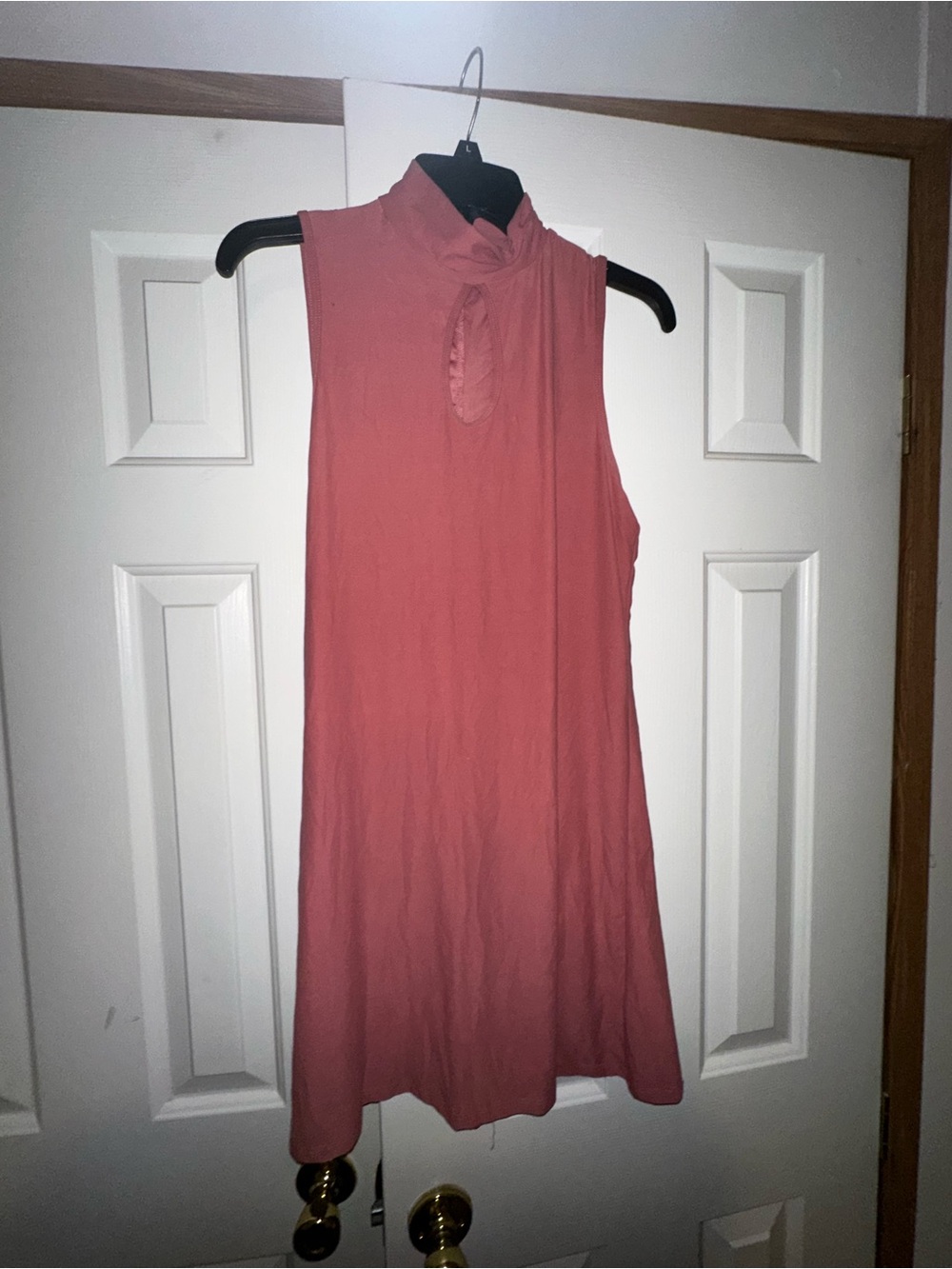 Sleeveless Tie-Neck Tunic in Dusty Rose